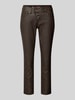 Buena Vista Skinny fit broek in leerlook, model 'Malibu' Donkerbruin