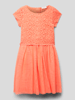 s.Oliver RED LABEL Midikleid mit Spitzenbesatz Orange
