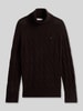 Tommy Hilfiger relaxed fit coltrui van pure wol Donkerbruin