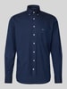 Fynch-Hatton Regular fit vrijetijdsoverhemd met streepmotief, model 'All Season' Marineblauw
