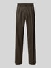Forét straight fit pantalon van wolmix Donkerbruin
