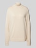 s.Oliver RED LABEL Regular Fit Rollkragenpullover aus Baumwolle mit gerippten Abschlüssen Offwhite