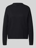 Christian Berg Woman Oversized gebreide pullover met geribde opstaande kraag Zwart