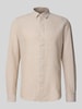 Only & Sons Slim Fit Freizeithemd aus Leinen-Baumwoll-Mix Modell 'CAIDEN' Beige