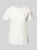ICHI T-shirt z wyhaftowanym motywem model ‘CAMINO’ Złamany biały