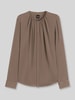 BOSS Regular fit blouse met lange mouwen van zijdemix model 'Banorah' Taupe