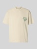 ANOTHER COTTON LAB T-shirt z nadrukiem i okrągłym dekoltem Beżowy