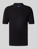 MCNEAL Regular Fit Strickpolo mit Strukturmuster Black