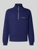 Jack & Jones Sweatshirt mit Troyer-Kragen und Label-Stitching Dunkelblau