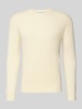 Manuel Ritz Gebreide pullover met ribboorden Wit