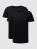 Christian Berg Men T-shirt z bawełny ekologicznej w zestawie 2 szt. Czarny