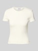 Jake*s Casual T-Shirt mit Muschelsaum Offwhite