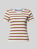 PIECES slim fit T-shirt van katoenmix model 'MAY' Lichtblauw