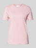 Selected Femme T-shirt met geribde ronde hals Rosé