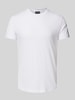 Emporio Armani T-Shirt mit geripptem Rundhalsausschnitt Offwhite