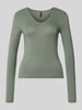 Vero Moda Regular fit shirt met lange mouwen van viscosemix, model 'LAVA' Rietgroen