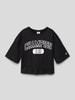 CHAMPION Kort T-shirt met labelprint Zwart