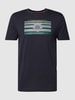 Christian Berg Men T-shirt met labelprint Marineblauw