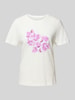 Tom Tailor T-shirt z kwiatowym nadrukiem Złamany biały