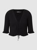 Pieces Korte cardigan met linnen, model 'Vella' Zwart