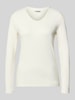 More & More Longsleeve mit V-Ausschnitt Offwhite