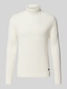 JOOP! Jeans Strickpullover mit Rollkragen Modell 'Orlino' Offwhite