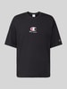CHAMPION T-Shirt mit Label-Stitching Black