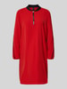 Marc Cain Knielanges Kleid mit geripptem Stehkragen Rot
