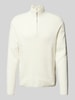 Lindbergh Relaxed Fit Strickpullover in Ripp-Optik Offwhite