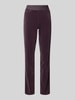 Marc Cain Stoffen broek met elastische band met logo Aubergine