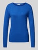 Christian Berg Woman Gebreide pullover met kabelpatroon Marineblauw