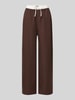 REVIEW wide fit stoffen broek met viscose Donkerbruin
