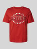 Jack & Jones T-shirt met labelprint, model 'ELOGO' Rood