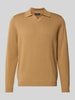 Christian Berg Men Gebreide pullover met polokraag Cognac