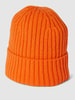 Jake*s Casual Beanie mit breitem Umschlag Orange