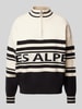 Jake*s Casual Gebreide pullover van viscosemix met opstaande kraag en ritssluiting Zwart