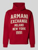 Armani Exchange Hoodie mit Label-Stitchings Dunkelrot