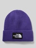 The North Face Beanie in gebreide look met logopatch, model 'Box' Paars