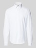 CK Calvin Klein Slim Fit Business-Hemd mit Label-Stitching Modell 'Bari' Weiss