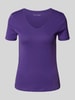 Christian Berg Woman T-Shirt mit geripptem V-Ausschnitt Lila