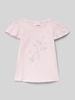 s.Oliver RED LABEL Regular Fit T-Shirt aus reine Baumwolle mit Effektgarn-Stickerei Rosa