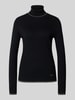 Liu Jo White Slim fit shirt met lange mouwen van viscosemix model 'MAGLIA CHIUSA' Black