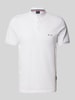 HECHTER PARIS Poloshirt mit kurzer Knopfleiste Weiss