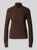 s.Oliver BLACK LABEL Slim Fit Rollkragenpullover mit Woll-Anteil Dunkelbraun