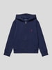 Polo Ralph Lauren Teens Sweatjack met capuchon en labelstitching Marineblauw