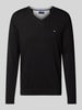 Christian Berg Men Strickpullover mit Label-Stitching Black