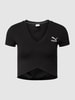 Puma Kort T-shirt met labelstitching, model 'Classics' Zwart