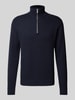 SELECTED HOMME Strickpullover mit gerippten Abschlüssen Modell 'DANE' Dunkelblau