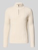 Superdry Slim fit gebreide pullover met wol model 'JACOB' Ecru