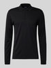 Christian Berg Men Regular fit poloshirt in design met lange mouwen Zwart
